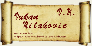 Vukan Milaković vizit kartica